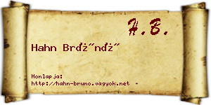 Hahn Brúnó névjegykártya